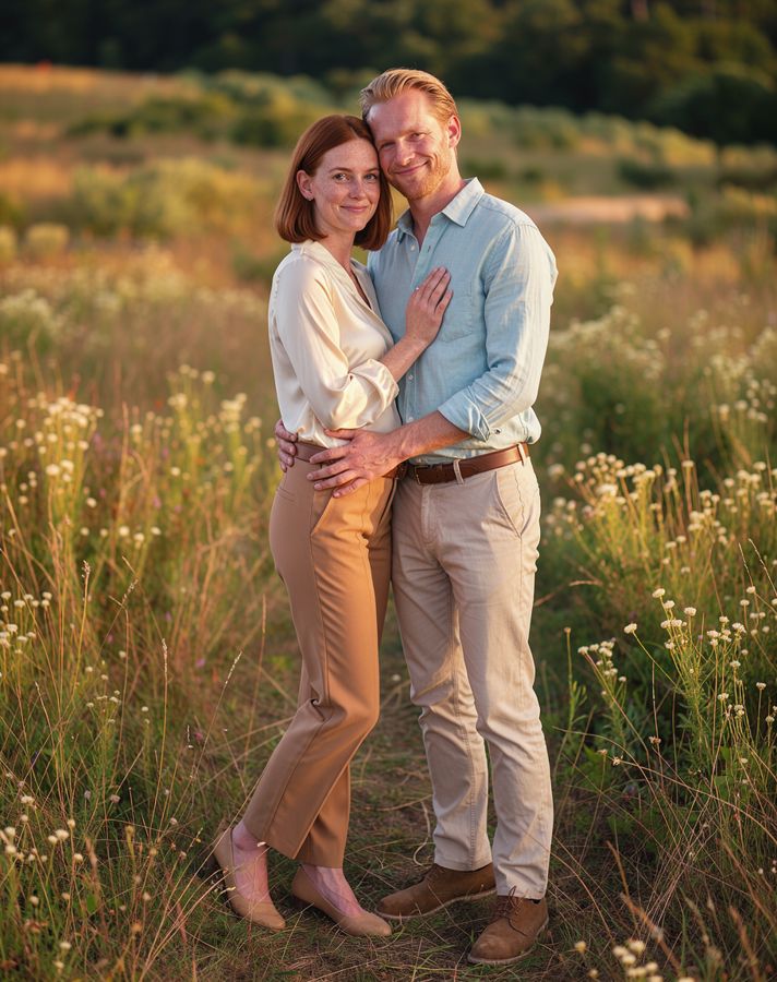 The classic embrace couple pose example