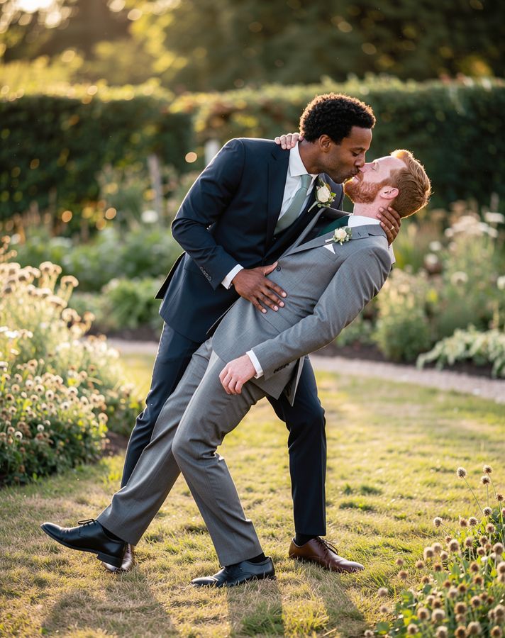 The dip kiss couple pose example
