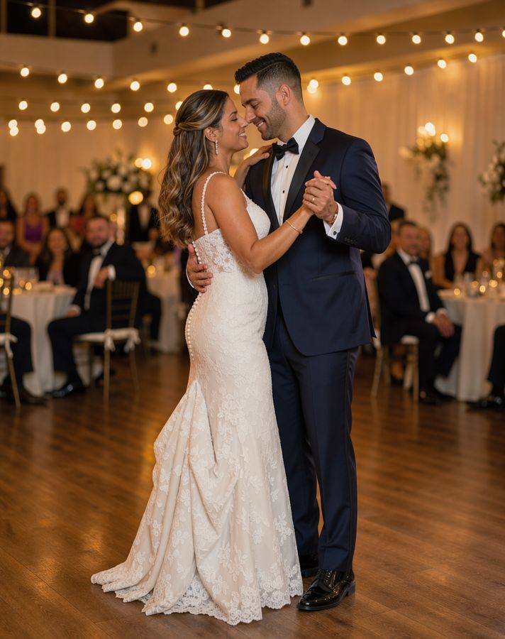 First dance (slow dance) couple pose example