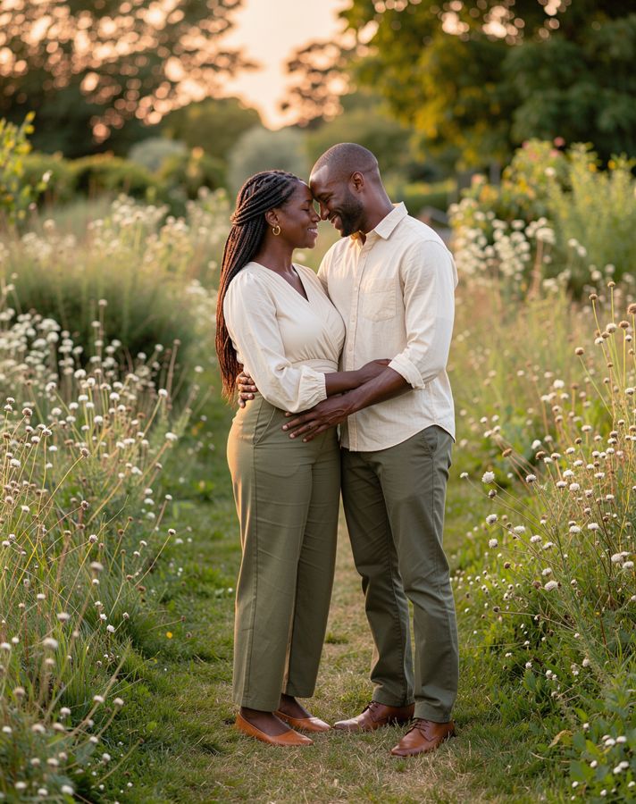 Foreheads together couple pose example