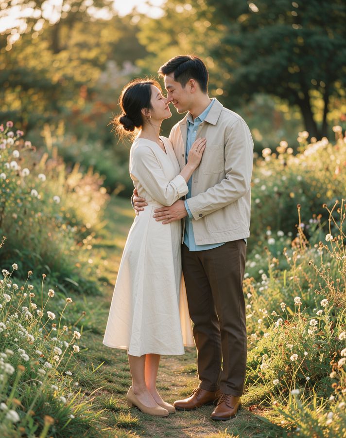 Nose to nose couple pose example