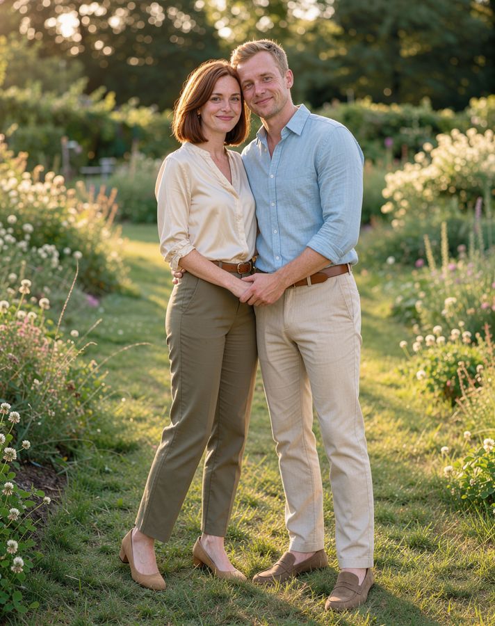 Side by side couple pose example