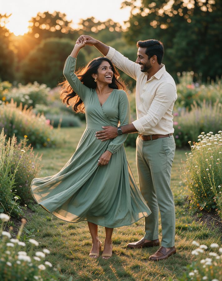 The twirl couple pose example
